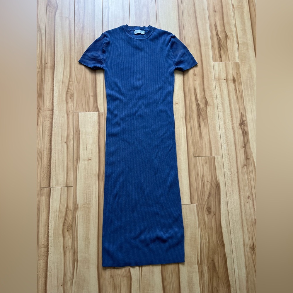 Blue knitted dress